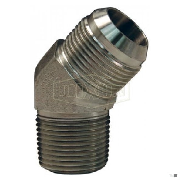 Dixon Elbow, 1-11-1/2 x 1-5/16-12 Nominal, 37Deg Male Flare x MNPT, Steel, Domestic 2503-16-16 - main